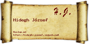 Hidegh József névjegykártya